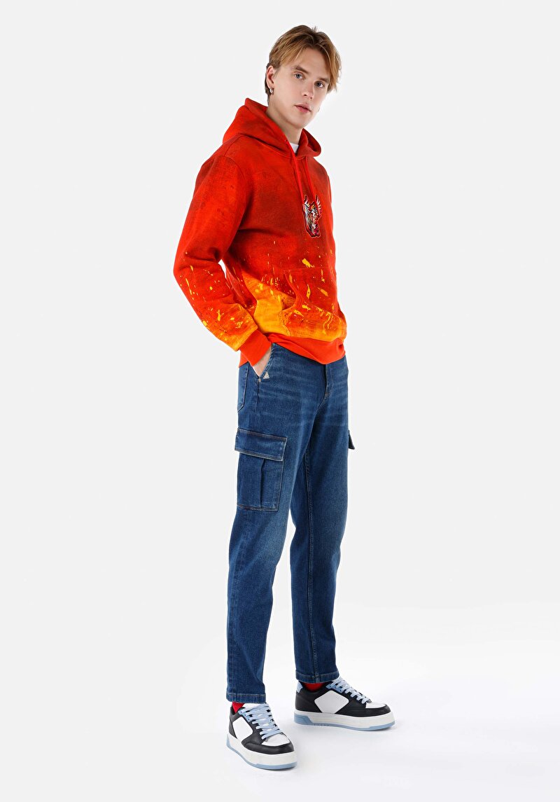 Carrot Cargo Orta Bel Kısa Paça Erkek İndigo Jean Pantolon