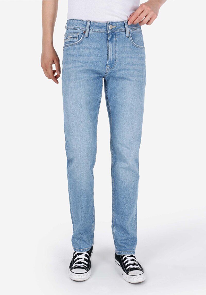 Regular Fit   Erkek İndigo Jean Pantolon