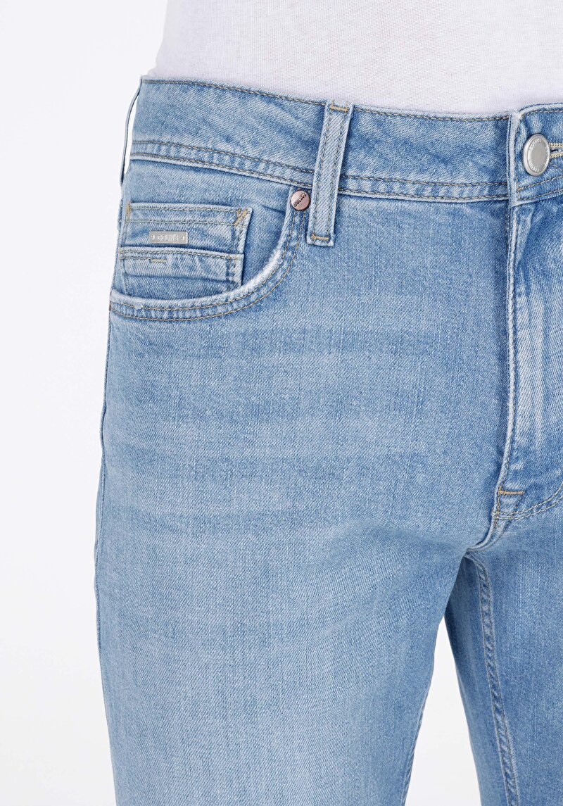 Regular Fit   Erkek İndigo Jean Pantolon