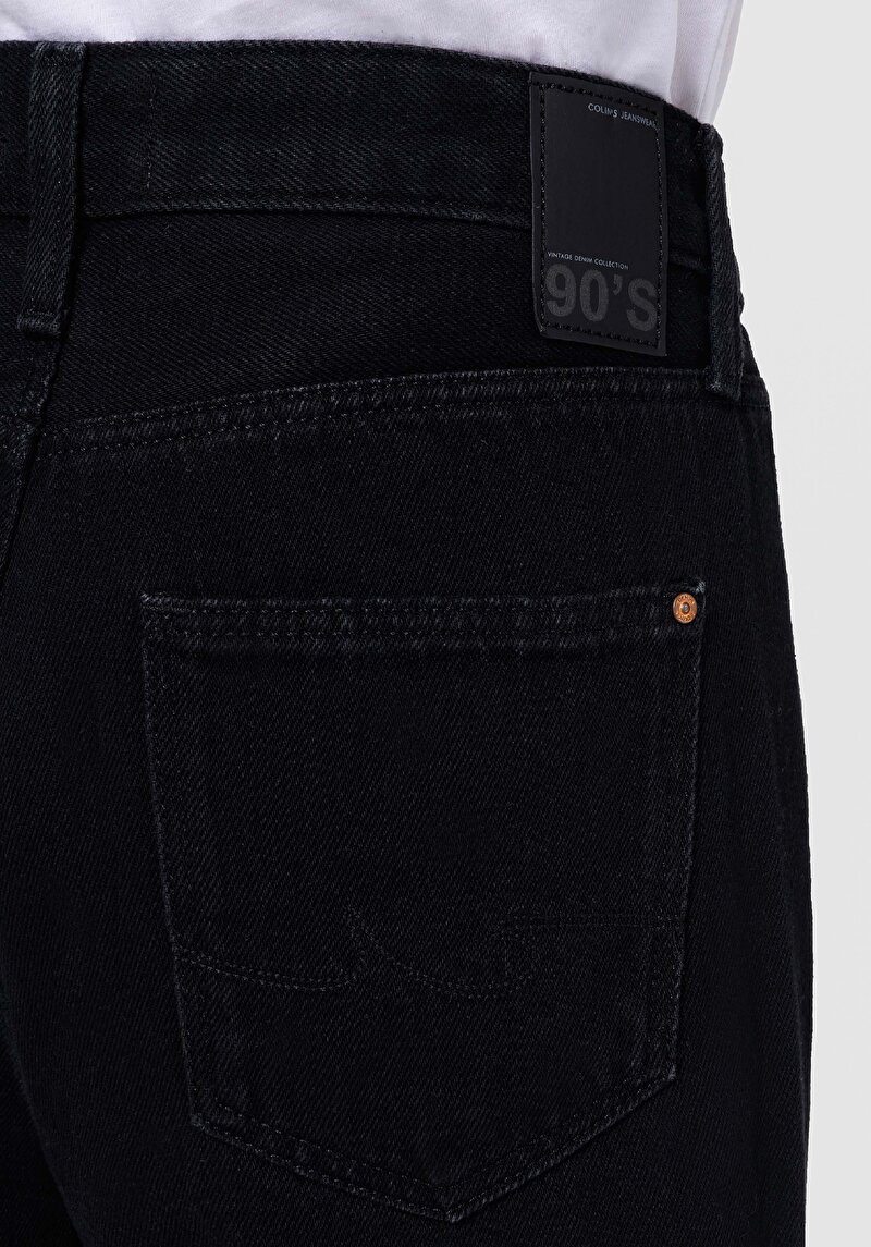 Regular Fit   Kadın Siyah Jean Pantolon