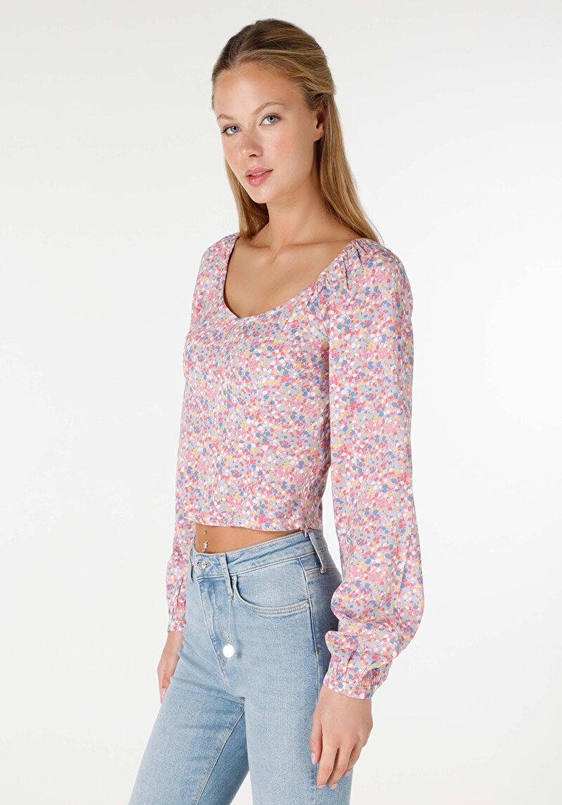 Slim Fit Kadın Çok Renkli Gömlek