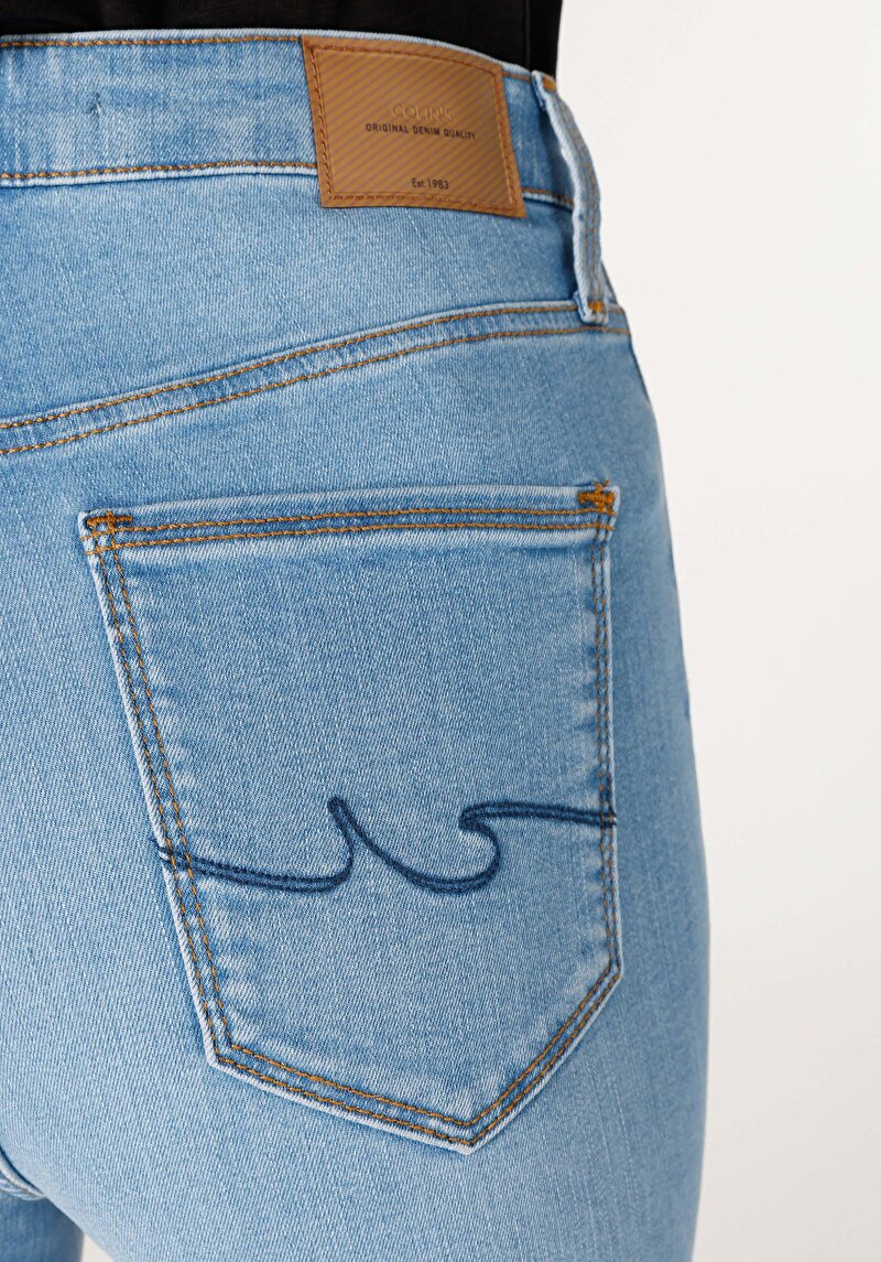 Skinny Fit Yüksek Bel Dar Paça Kadın Denim Jean Pantolon