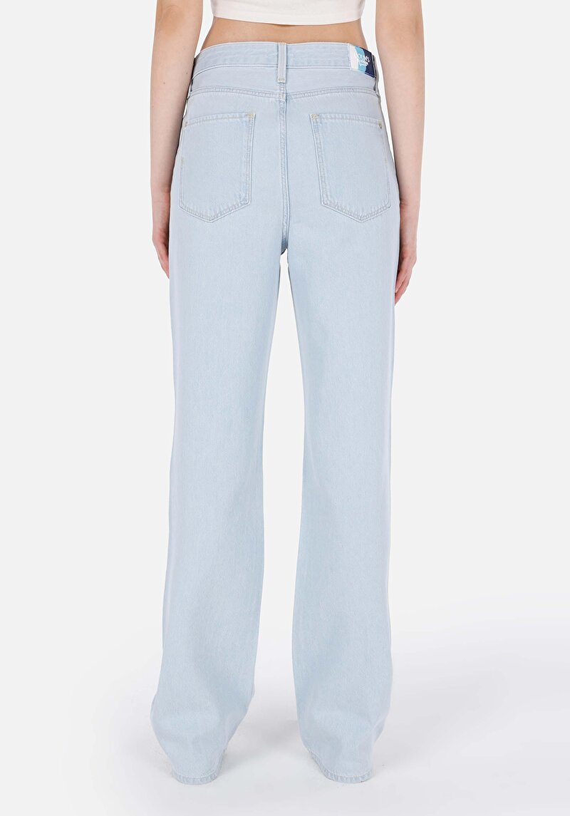 Regular Fit Orta Bel Bootcut Kadın Cepli İndigo Jean Pantolon