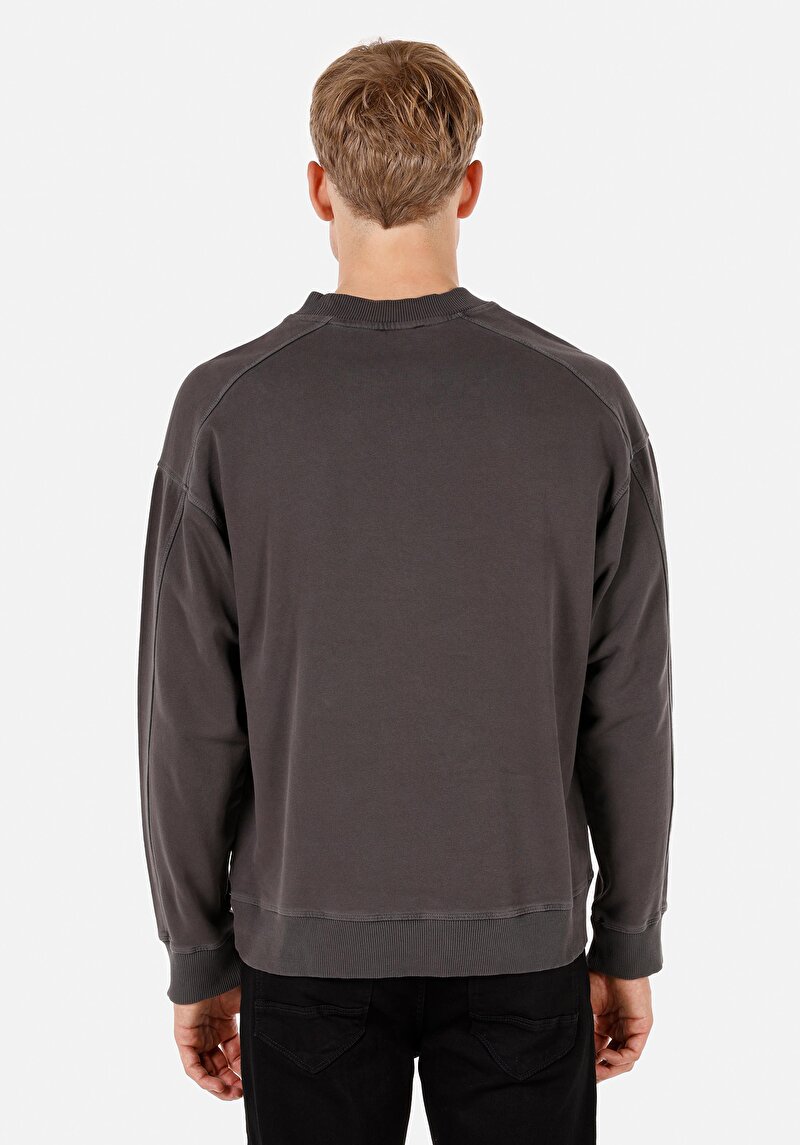 Oversize Fit Erkek Antrasit Sweatshirt