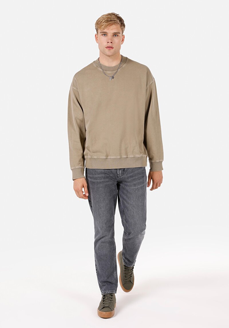 Oversize Fit Erkek Gri Sweatshirt
