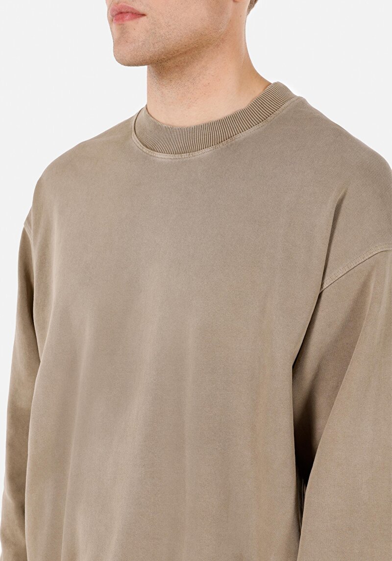 Oversize Fit Erkek Gri Sweatshirt