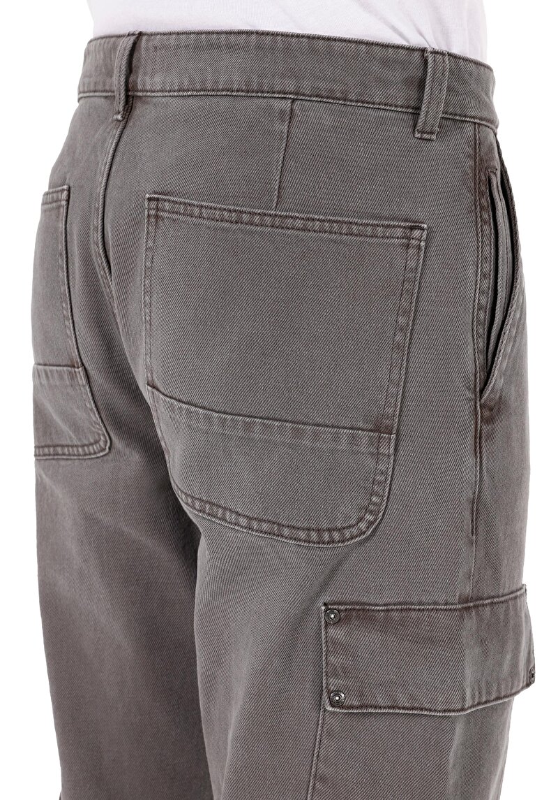 Comfort Fit Orta Bel Düz Paça Erkek Antrasit  Pantolon