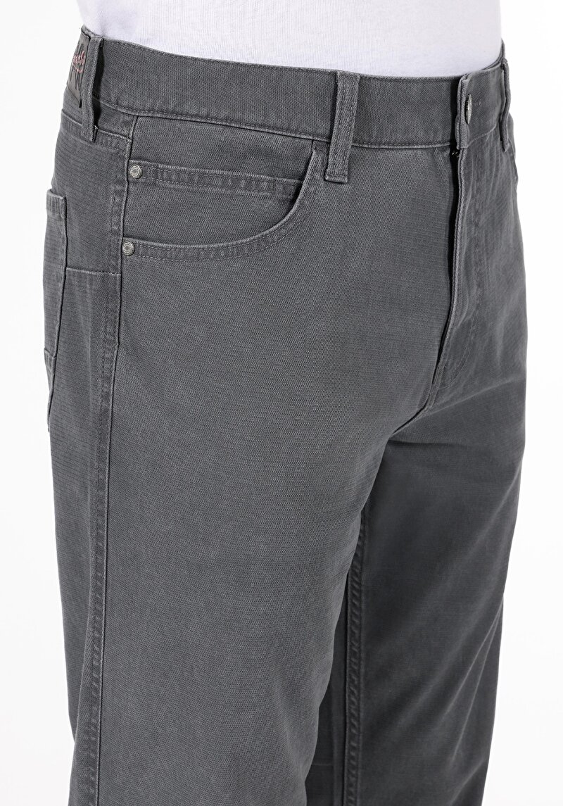 Regular Fit Orta Bel Uzun Paça Erkek Antrasit Pantolon