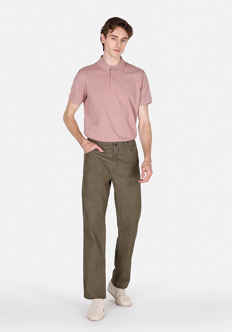Regular Fit Orta Bel Uzun Paça Erkek Yeşil Pantolon