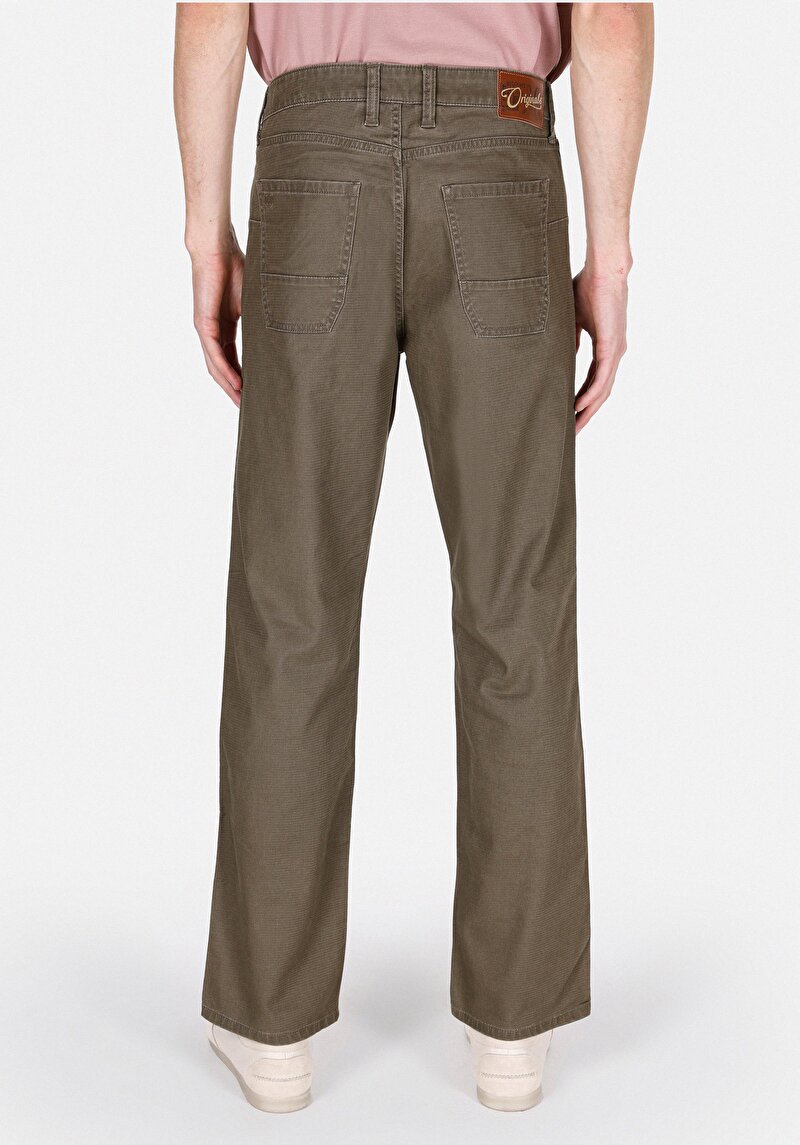 Regular Fit Orta Bel Uzun Paça Erkek Yeşil Pantolon