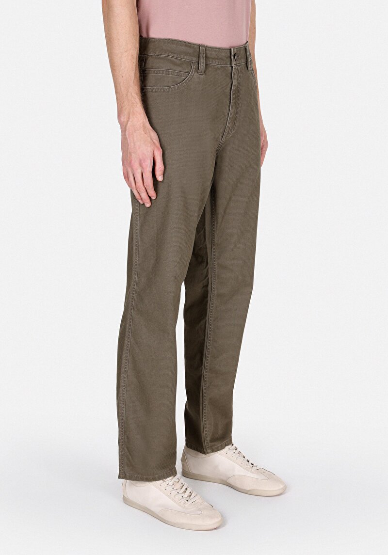 Regular Fit Orta Bel Uzun Paça Erkek Yeşil Pantolon