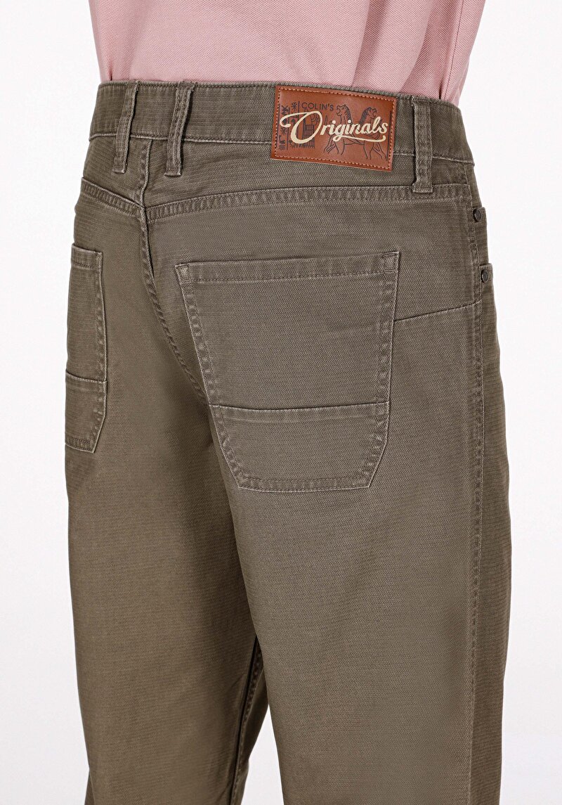 Regular Fit Orta Bel Uzun Paça Erkek Yeşil  Pantolon