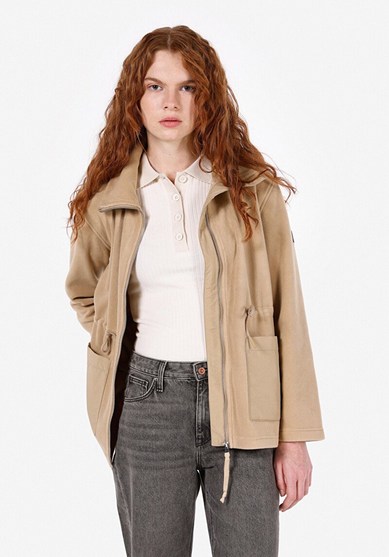 Regular Fit Kadın Bej Ceket