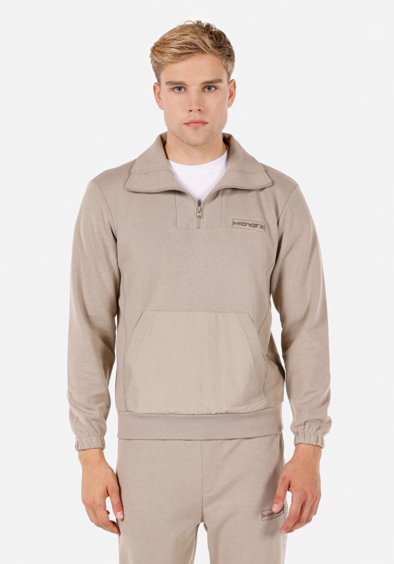 Regular Fit   Erkek Bej Sweatshirt