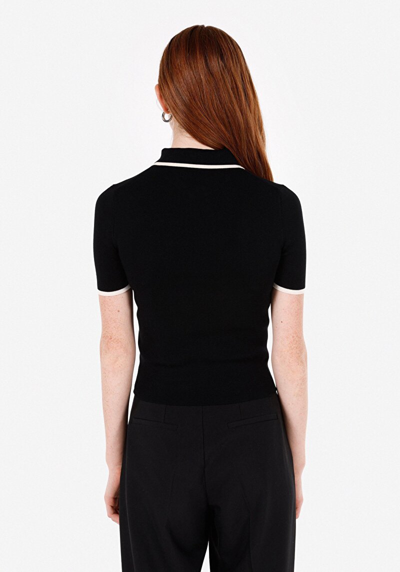 Slim Fit Kadın Siyah Kazak