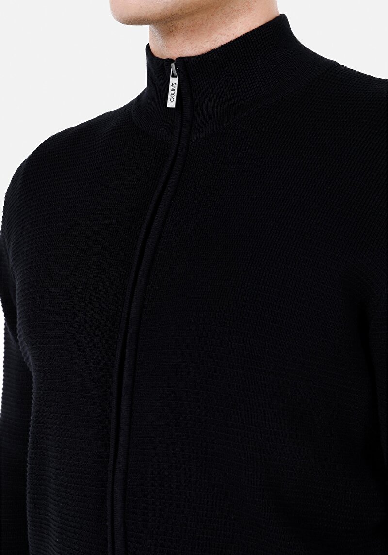 Regular Fit Erkek Siyah Hırka