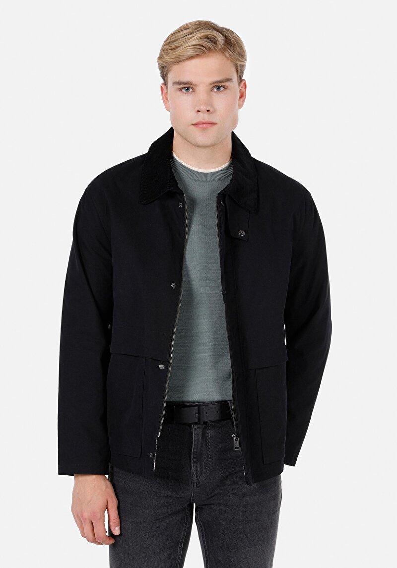 Comfort Fit Erkek Siyah Mont