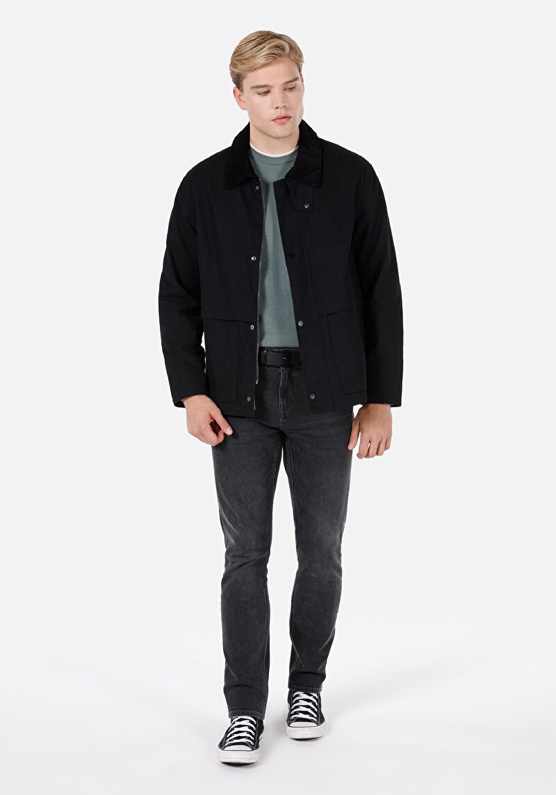 Comfort Fit Erkek Siyah Mont