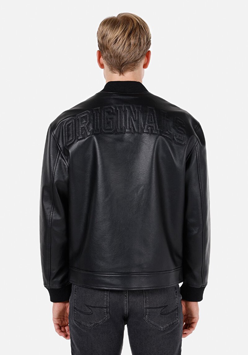 Regular Fit Erkek Siyah Mont Pu