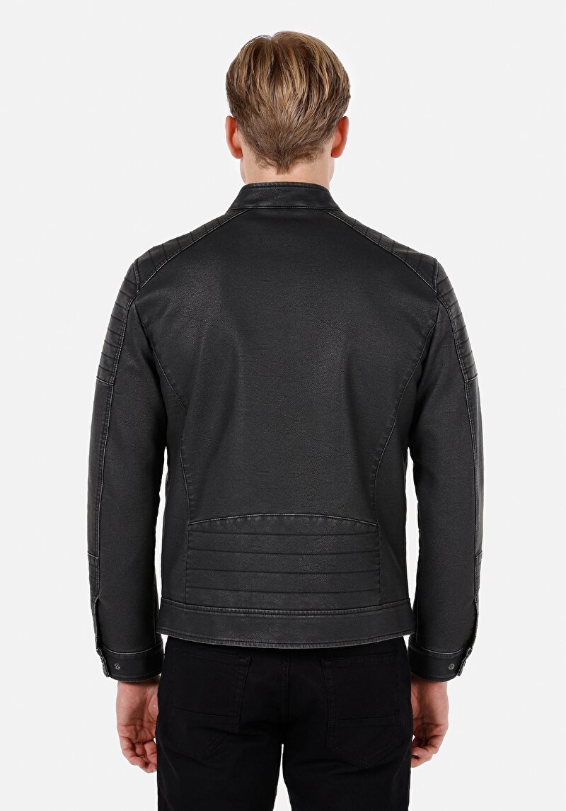 Slim Fit Erkek Antrasit Mont Pu