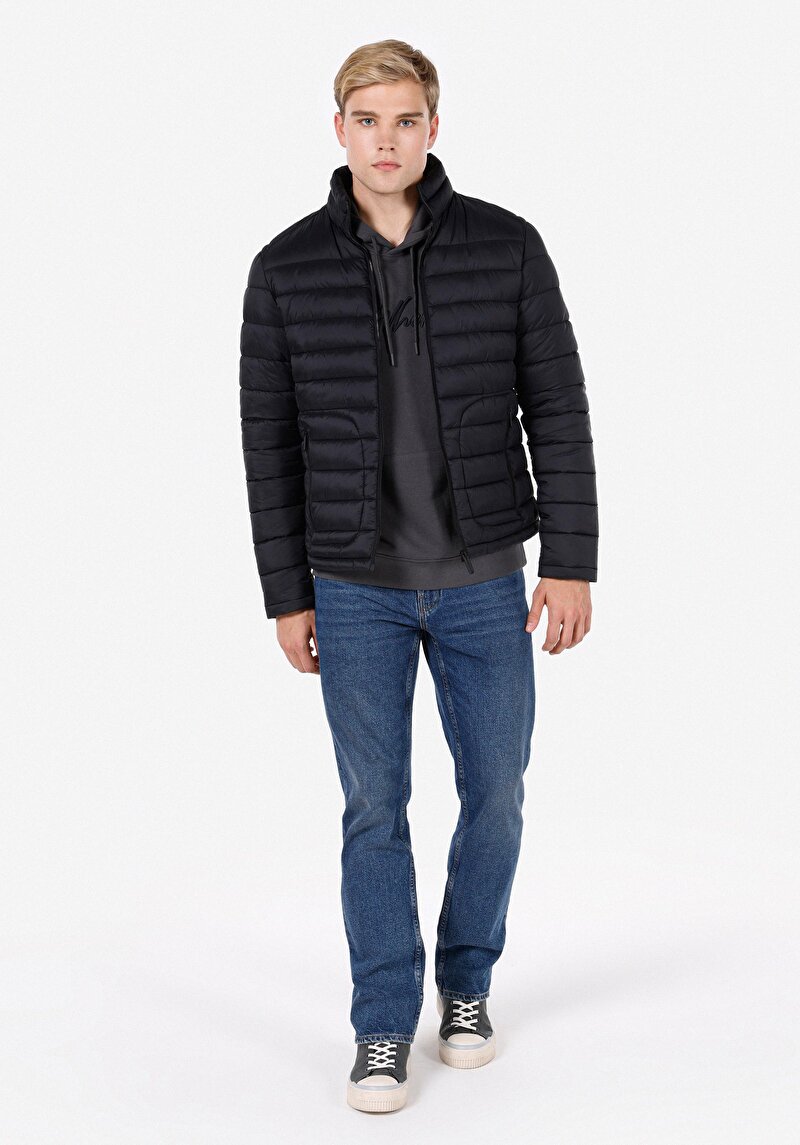 Slim Fit Erkek Siyah Mont