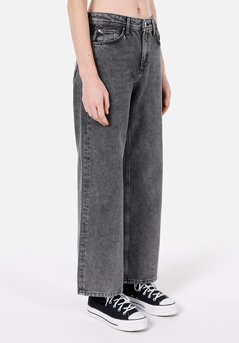 Regular Fit Yüksel Bel Geniş Paça Kadın Denim Jean Pantolon