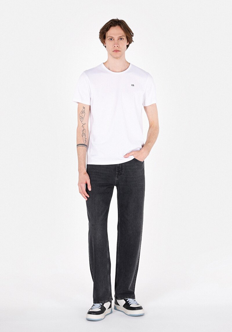 Relaxed Fit Erkek Siyah Jean Pantolon