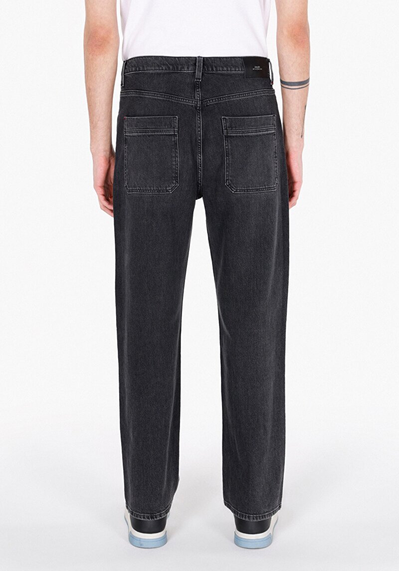Relaxed Fit Erkek Siyah Jean Pantolon