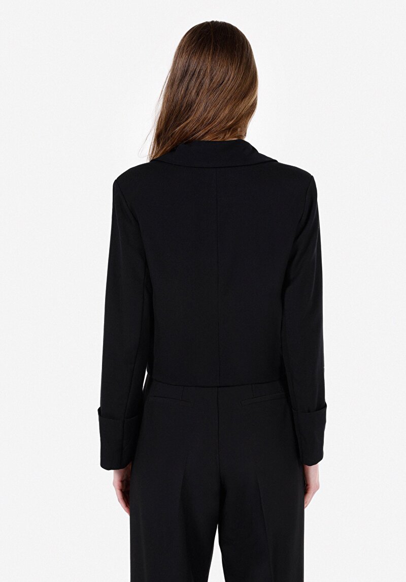 Regular Fit Kadın Siyah Ceket