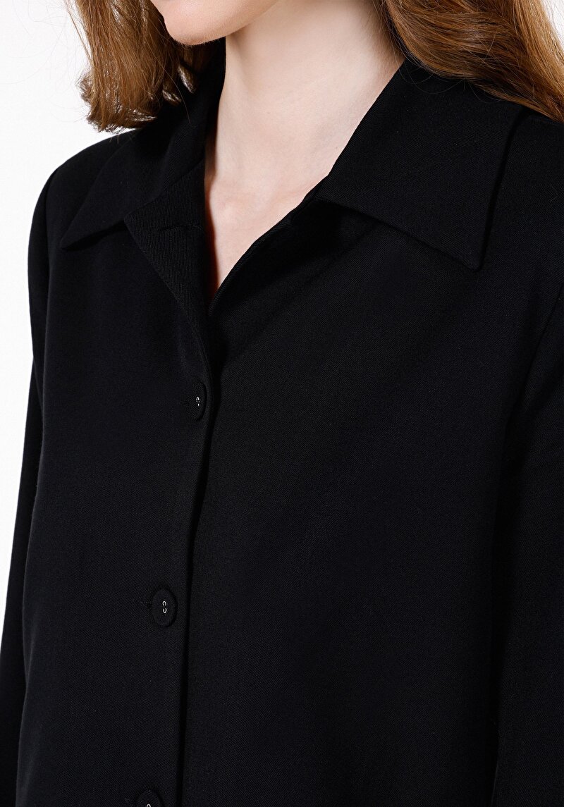 Regular Fit Kadın Siyah Ceket