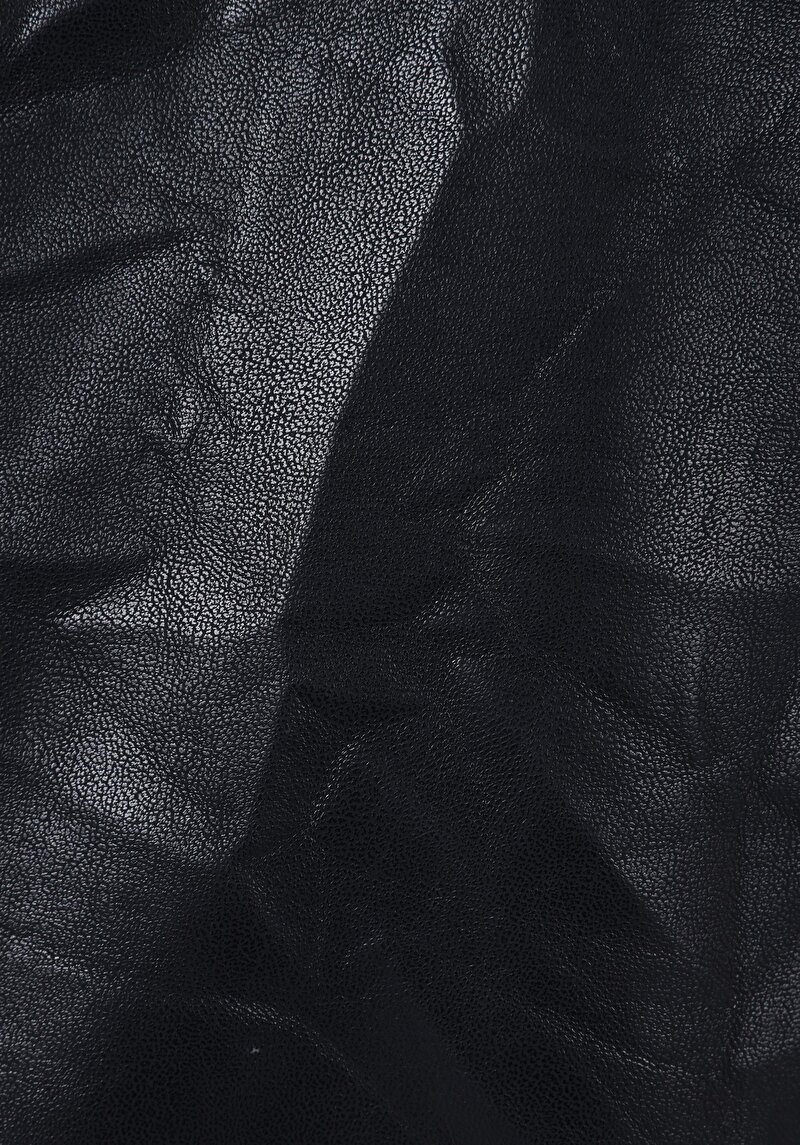 Regular Fit     Erkek Siyah Mont Pu