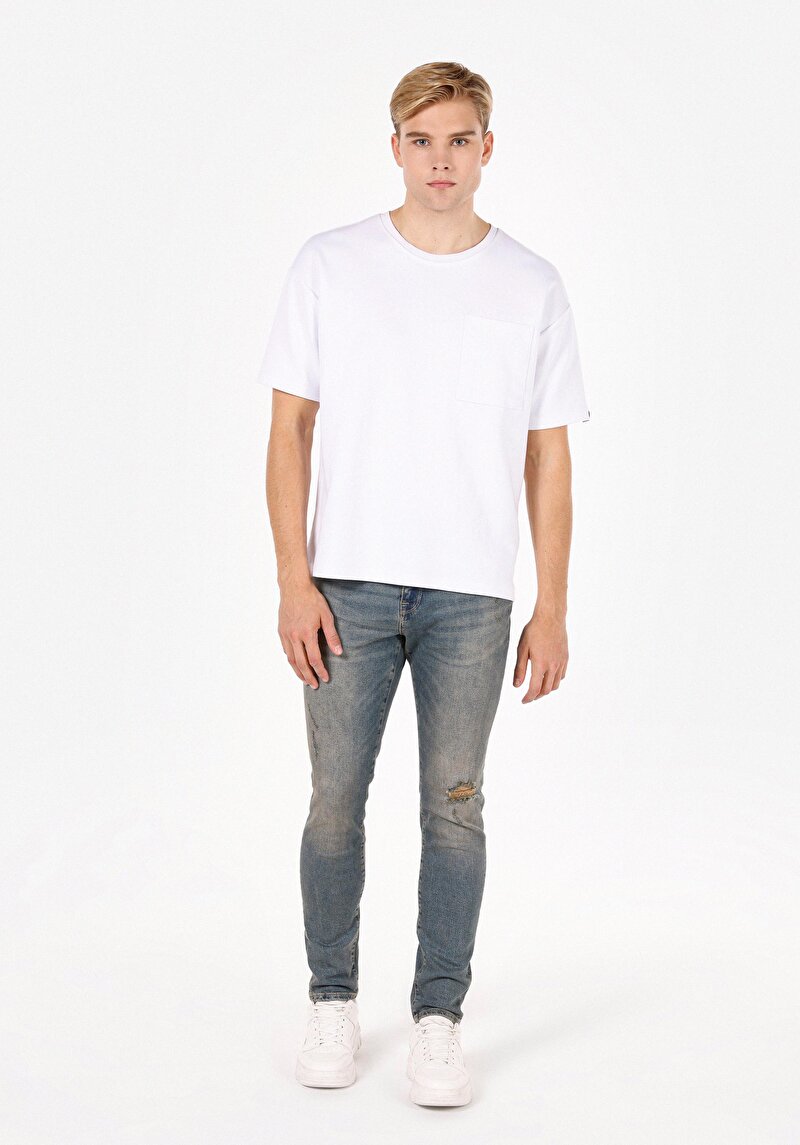 Slim Fit Erkek İndigo Jean Pantolon