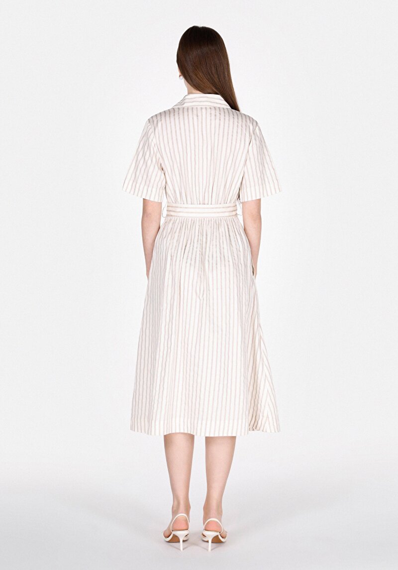 Regular Fit Kadın Ekru Elbise