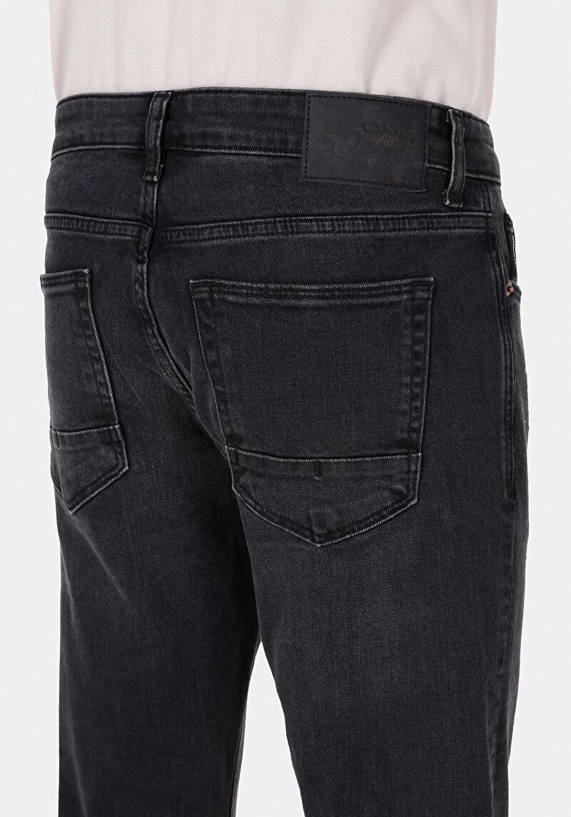 Slim Fit Fermuarlı Erkek Black Black Denim Jean Pantolon