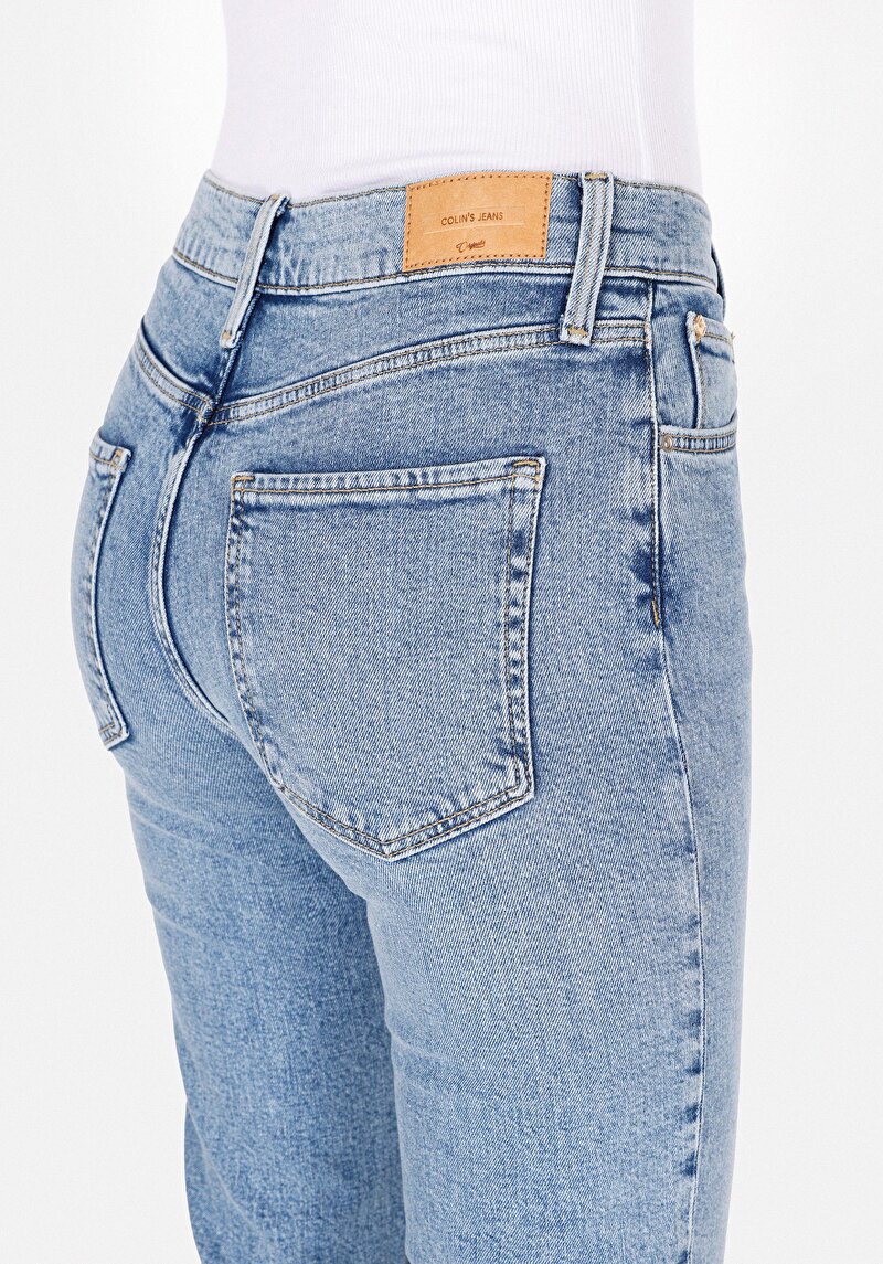 Slim Fit Kadın Light İndigo Denim Jean Pantolon