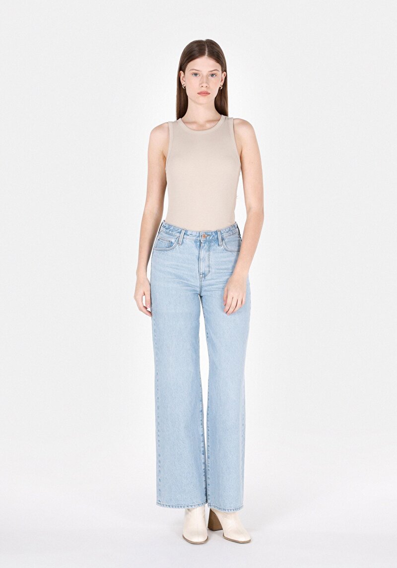 Regular Fit Kadın İndigo Jean Pantolon