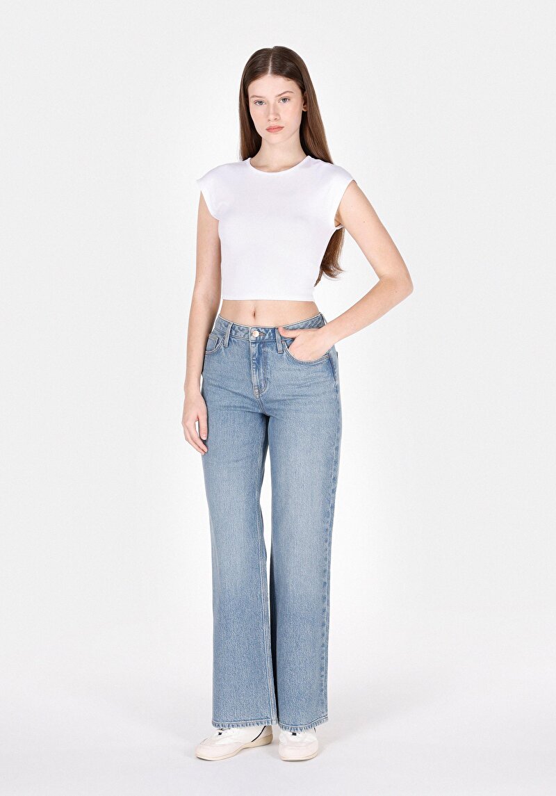 Regular Fit Kadın İndigo Jean Pantolon