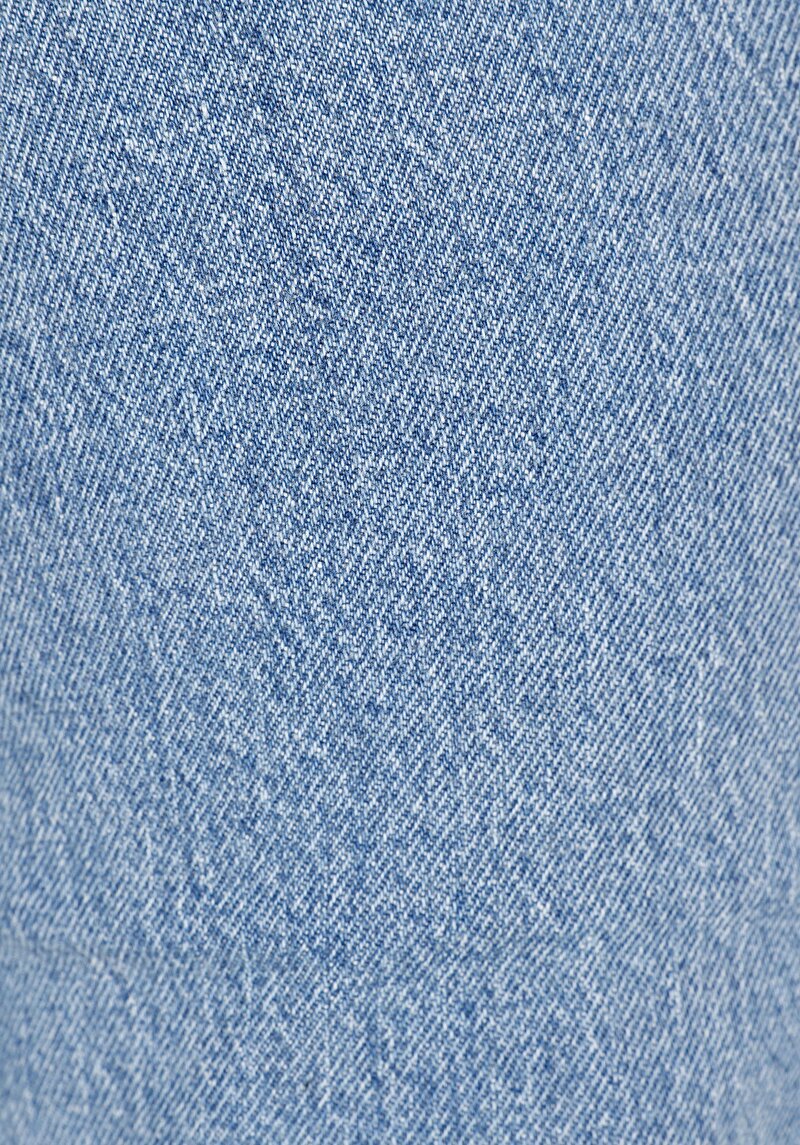 Regular Fit Orta Bel Geniş Paça Kadın Yeşil Jean Pantolon