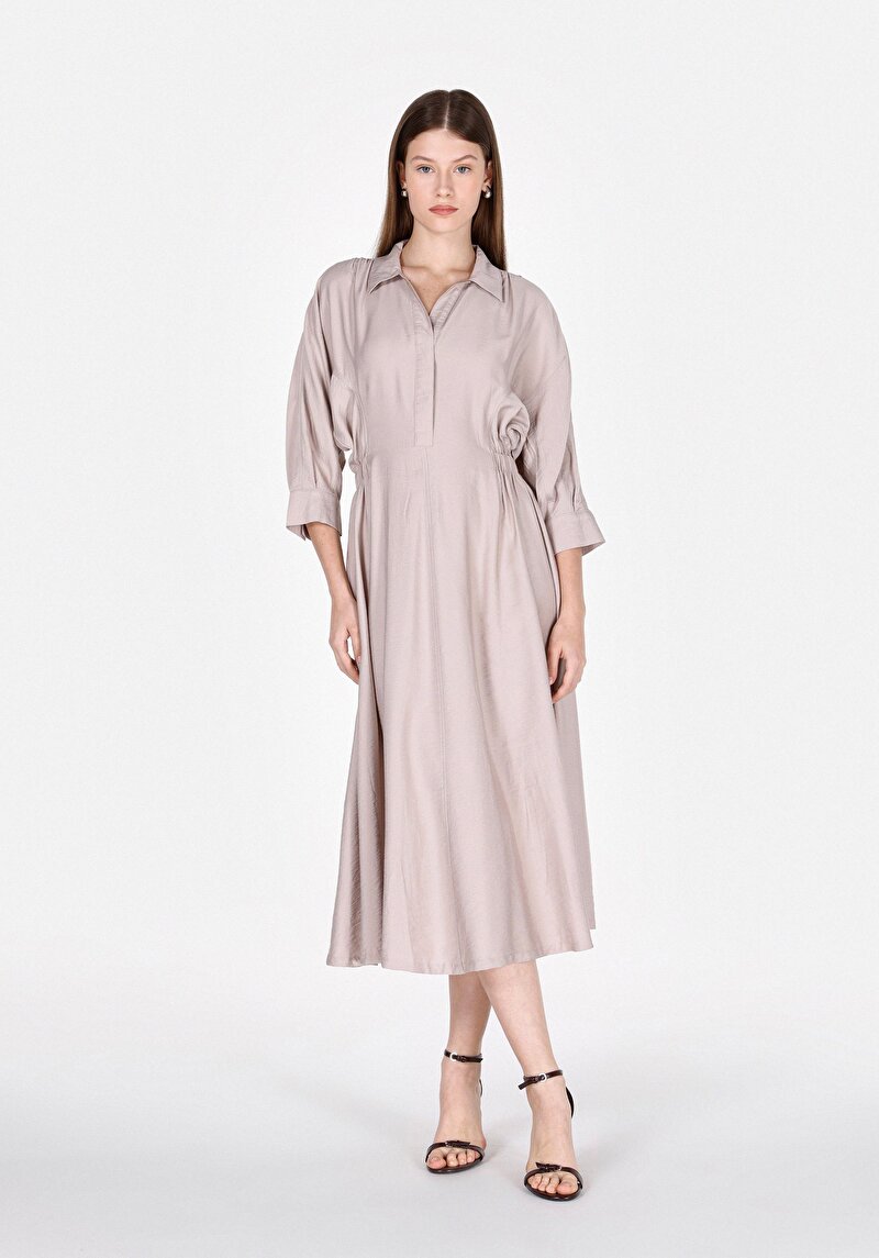 Regular Fit Kadın Vizon Elbise