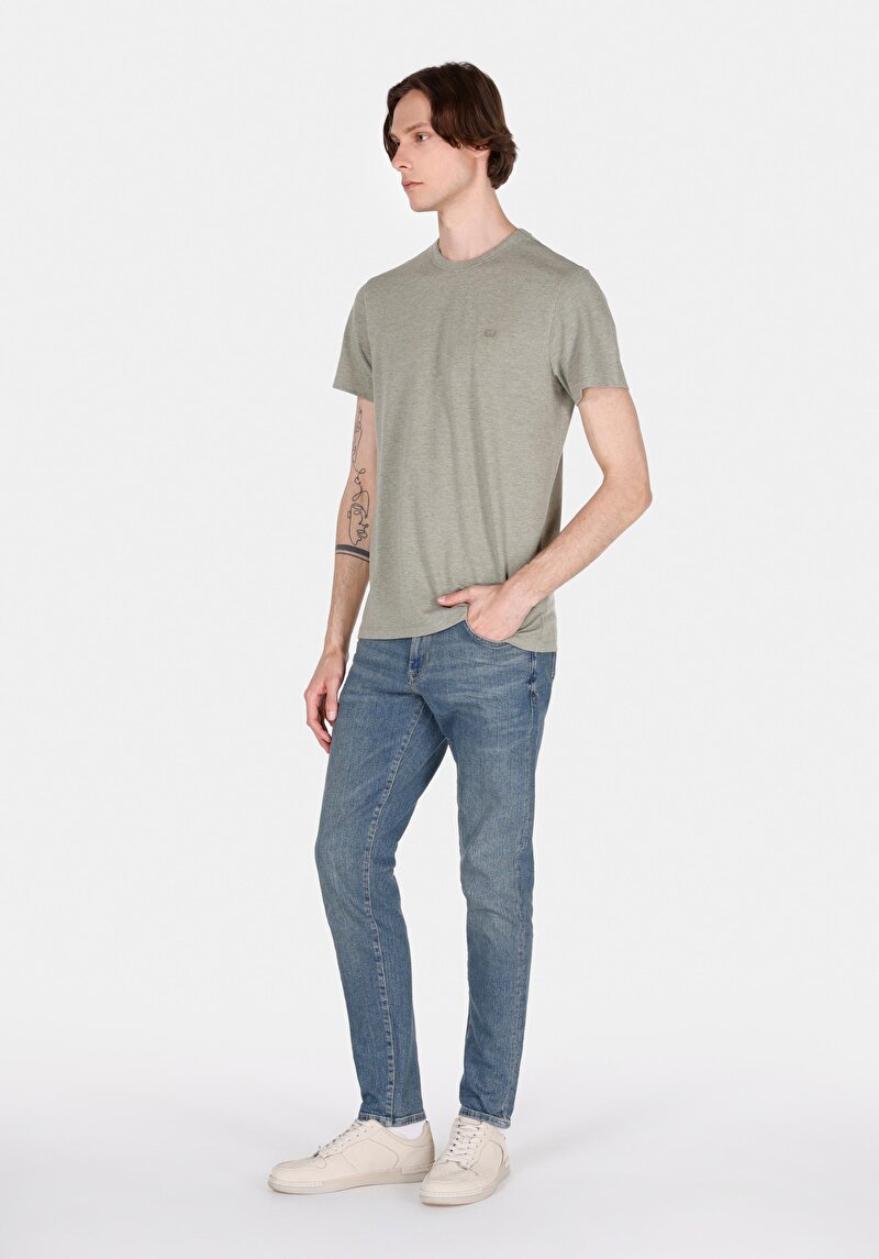 Slim Fit Erkek İndigo Jean Pantolon