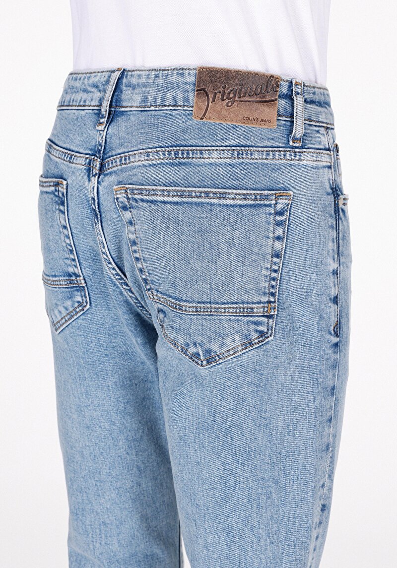 Slim Fit   Erkek İndigo Jean Pantolon