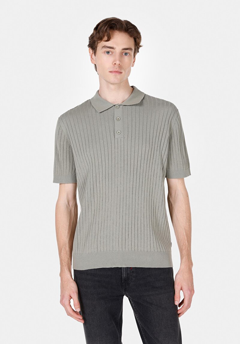 Regular Fit Erkek Yeşil Kazak