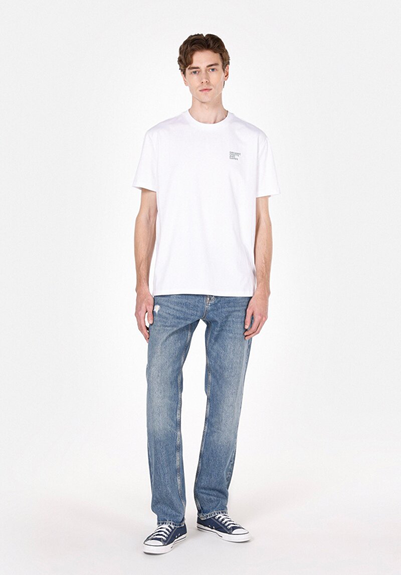 Regular Fit Erkek Mid İndigo Denim Jean Pantolon