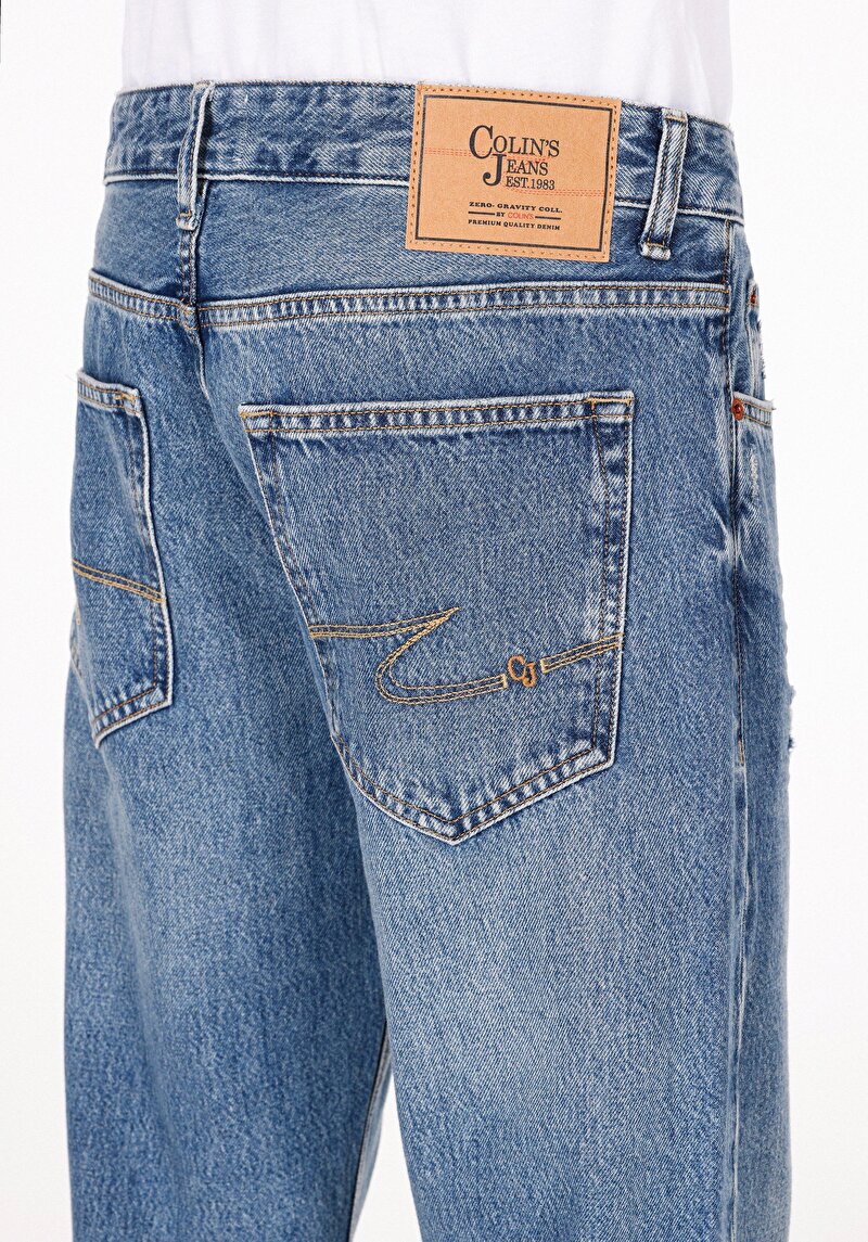 Regular Fit Erkek Mid İndigo Denim Jean Pantolon