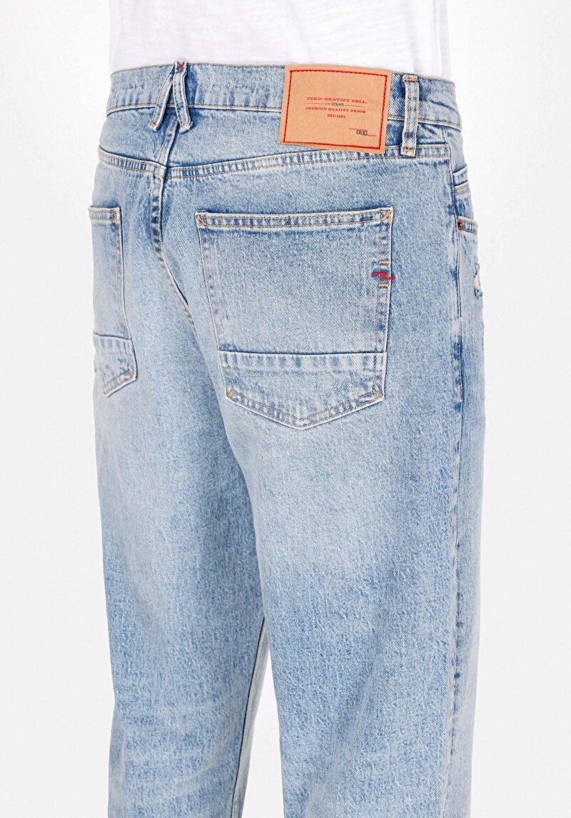 Loose Tapered Fit   Erkek İndigo Jean Pantolon