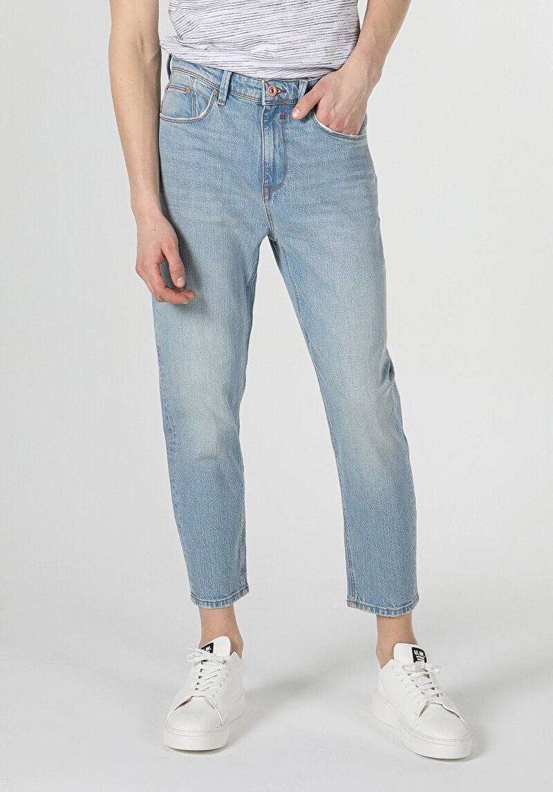 Carrot Fit Drop Crotch Havuç Paça Erkek İndigo Jean Pantolon
