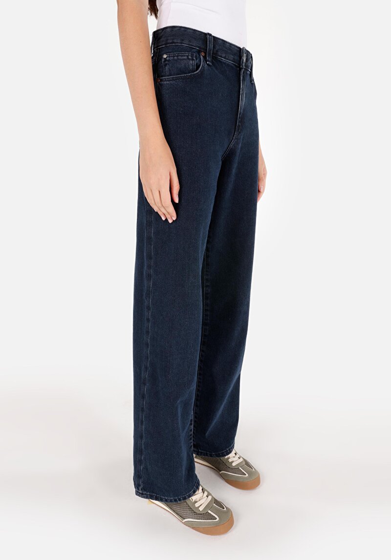 Regular Fit Kadın Koyu İndigo Jean Pantolon