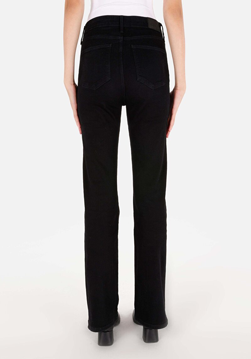 Regular Fit Orta Bel Bootcut Kadın Black Black Denim Jean Pantolon