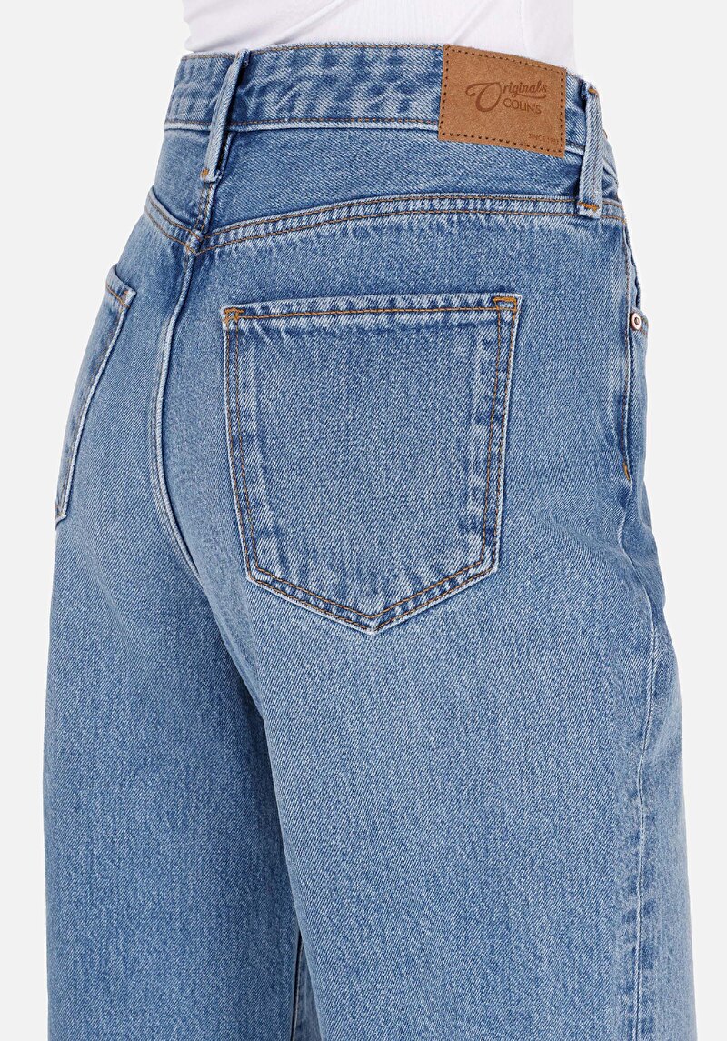 Regular Fit   Kadın İndigo Jean Pantolon