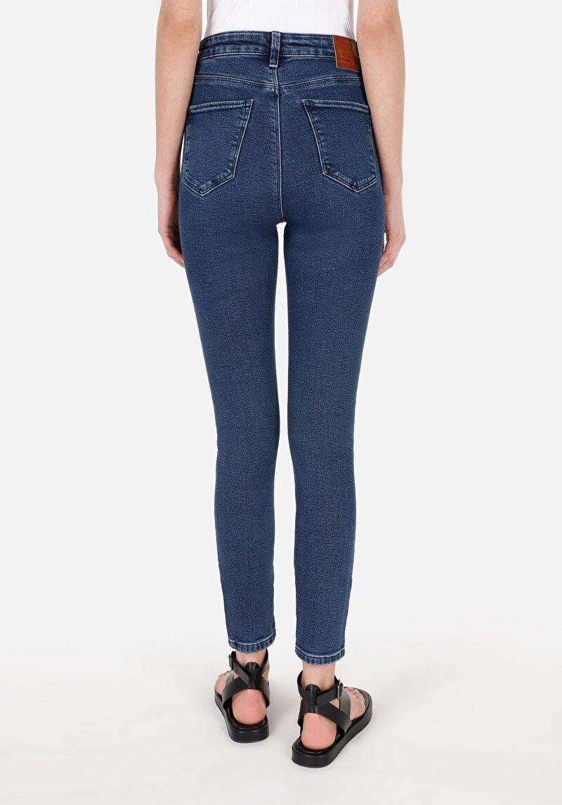 Skinny Fit Kadın İndigo Jean Pantolon